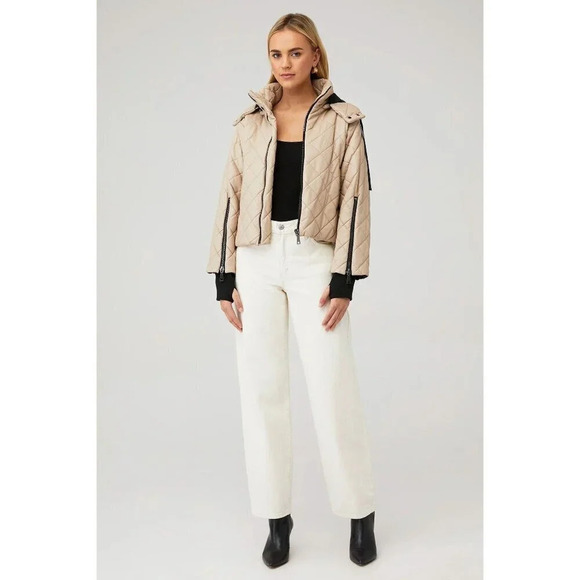 STEVE MADDEN Hayle Jacket in Beige Small Womens Vegan Coat Faux Leather - Picture 16 of 16